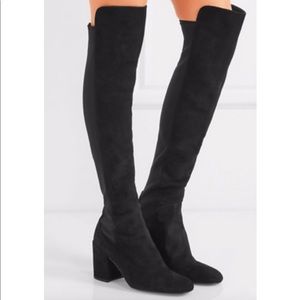 Stuart Weitzman black suede halftime boot. Size 8